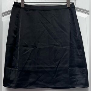 NWOT Sincerely Jules Lined Satin Mini Skirt, Black, S